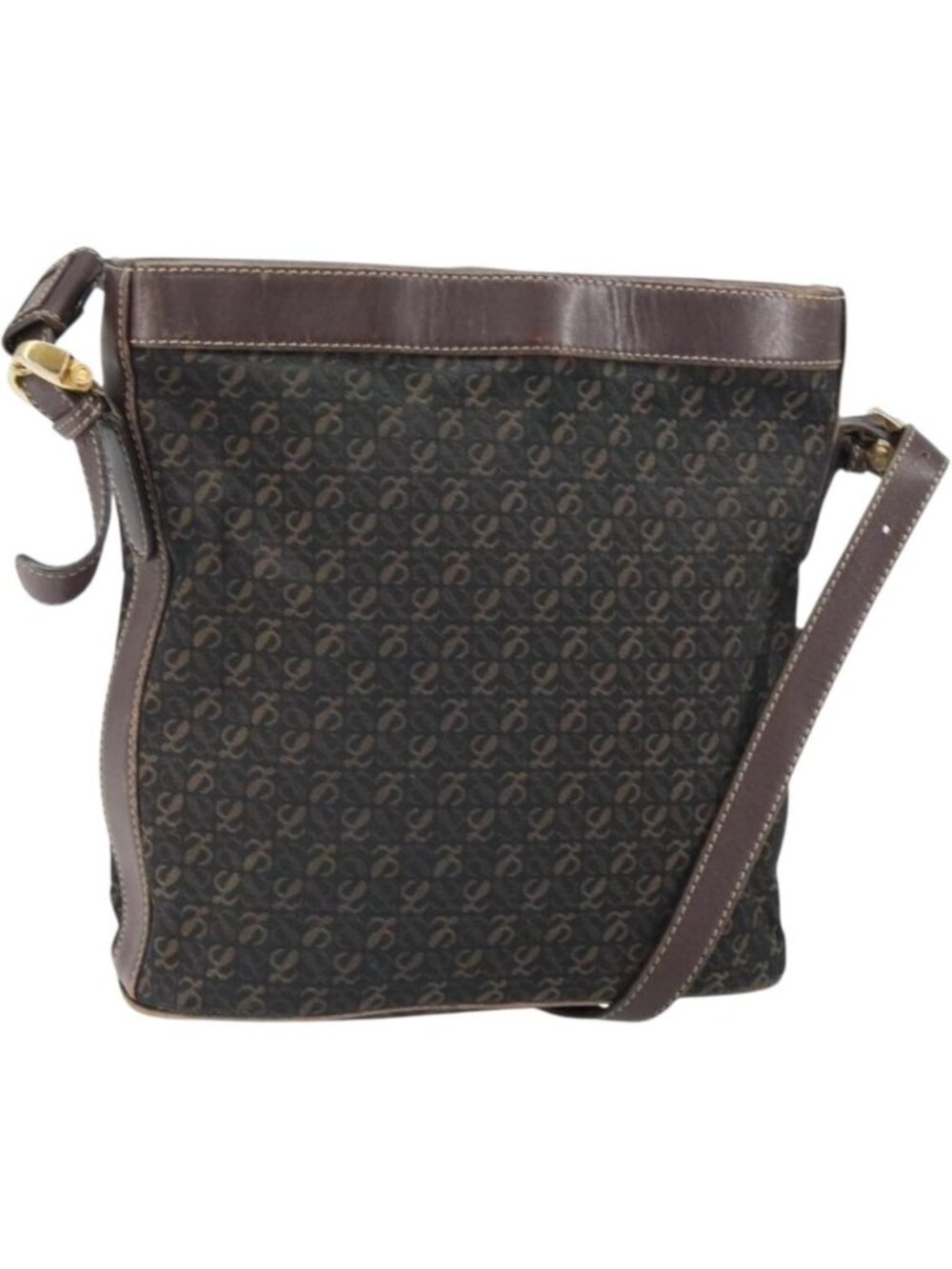 LOEWE Shoulder Bag Canvas Brown Gold